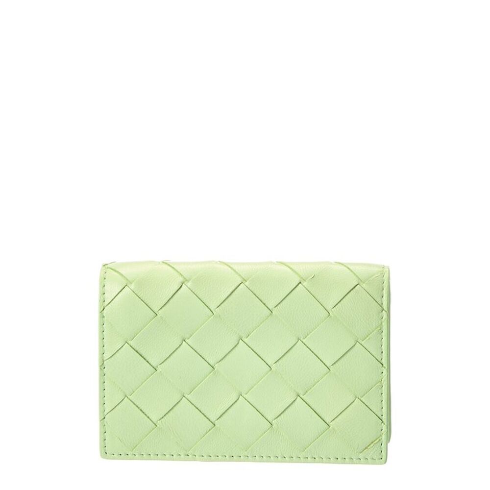 Bottega Veneta Small Intrecciato Leather Card Case, Green
